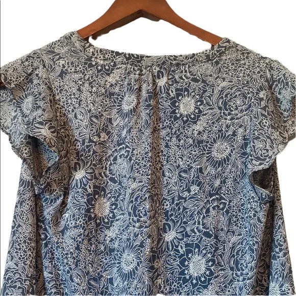 Loft Ruffled Floral Print Top - Picture 6 of 10